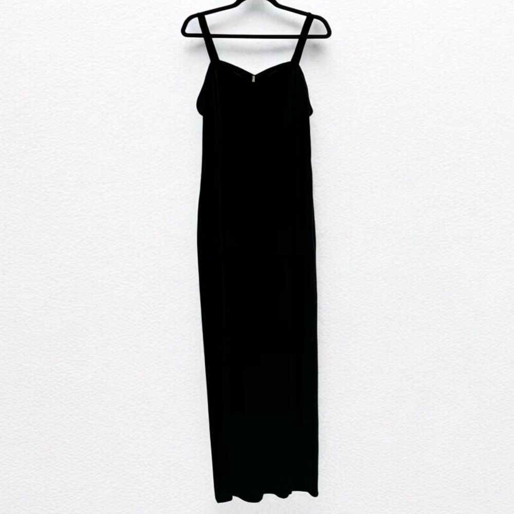 Vintage Onyx Nite Velvet Black Sweetheart Babydoll Tank Maxi Dress Dark Romantic